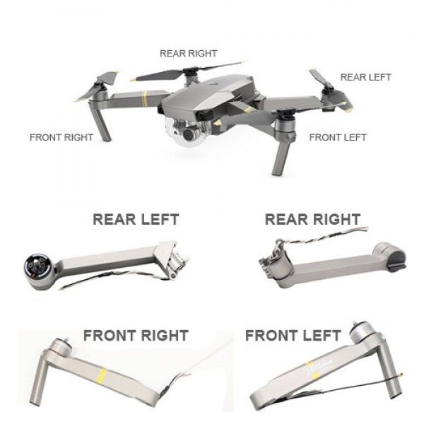 RIGHT REAR DJI Mavic Pro Platinum Arm with Motor Replacement – Single Arm with Motor