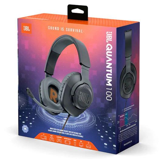 JBL Quantum 100 Wired Over-Ear Gaming Headset With Detachable Mic