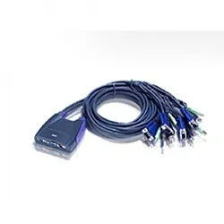 ATEN 4-Port USB VGA/Audio Cable KVM Switch W/1.8M CABLE ATEN