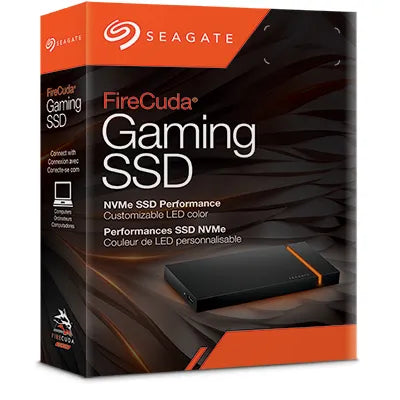 Seagate 500GB Firecuda Gaming SSD; Portable USB-C; USB 3.2 Gen 2x2 technology; Transfer speed up to 2GB/s; Includes Toolkit soft