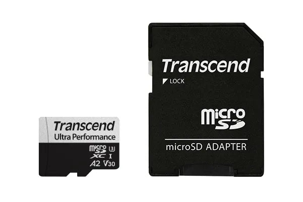 TRANSCEND 340S 128GB ULTRA PERFROMANCE MICRO SD UHS-I U3 V30 A2 CLASS10 - READ 160 MB/S - WRITE 125MB/S - WITH SD ADPTOR - TLC