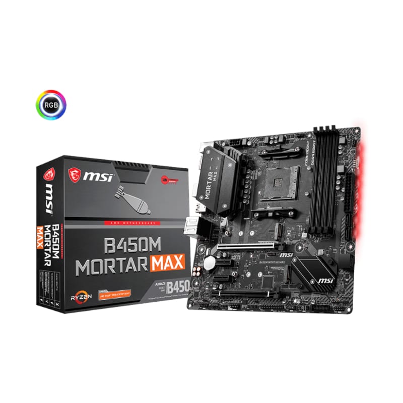 MSI B450M MORTAR MAX AMD AM4 M-ATX Gaming Motherboard