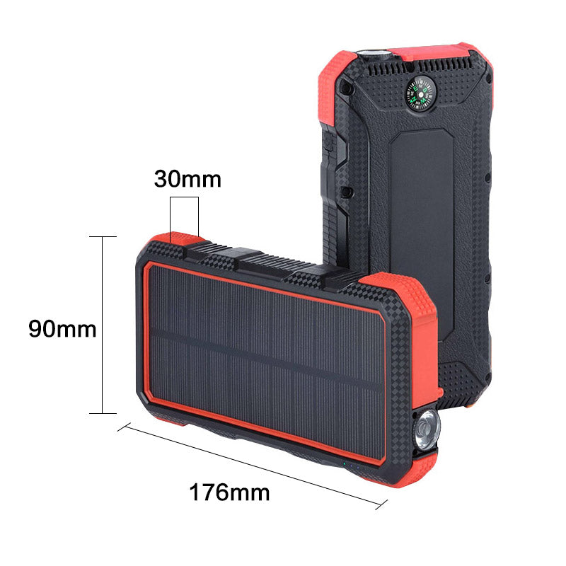 TecAfrica 30000 MAH SOLAR POWER BANK 18W PD & QC Fast Charging