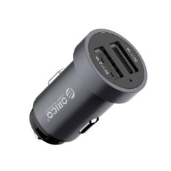 ORICO DUAL PORT MINI USB CAR CHARGER – GREY - TecAfrica Solutions