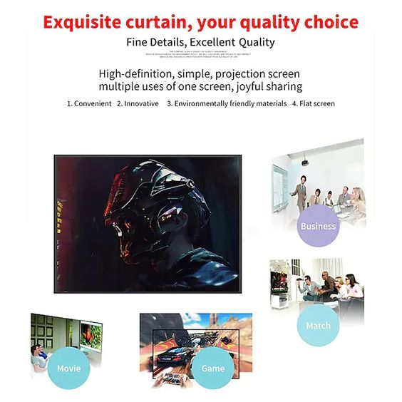 Projection Screen 16:9 HD Folding Screen Portable Home Outdoor KTV Office 3d Projection Screen for Home Theater