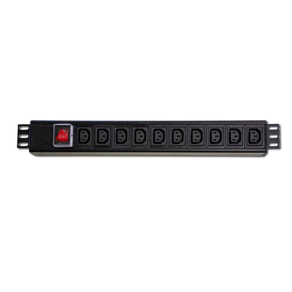 RCT 10 WAY 16AMP RACKMOUNT POWER RAIL - 3-PIN