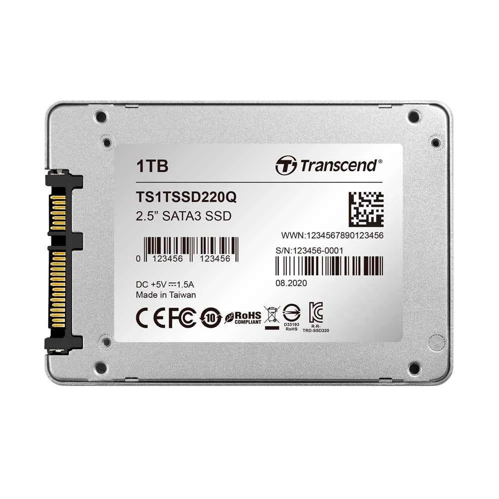 TRANSCEND 1TB 2.5'' SATA3 SSD220Q SSD DRIVE - QLC