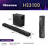 Hisense HS3100, 3.1 channels, 480 W, DTS Virtual:X, Dolby Digital, Game, Movie, Music, Night, Sport, TV, 180 W, Active subwoofer