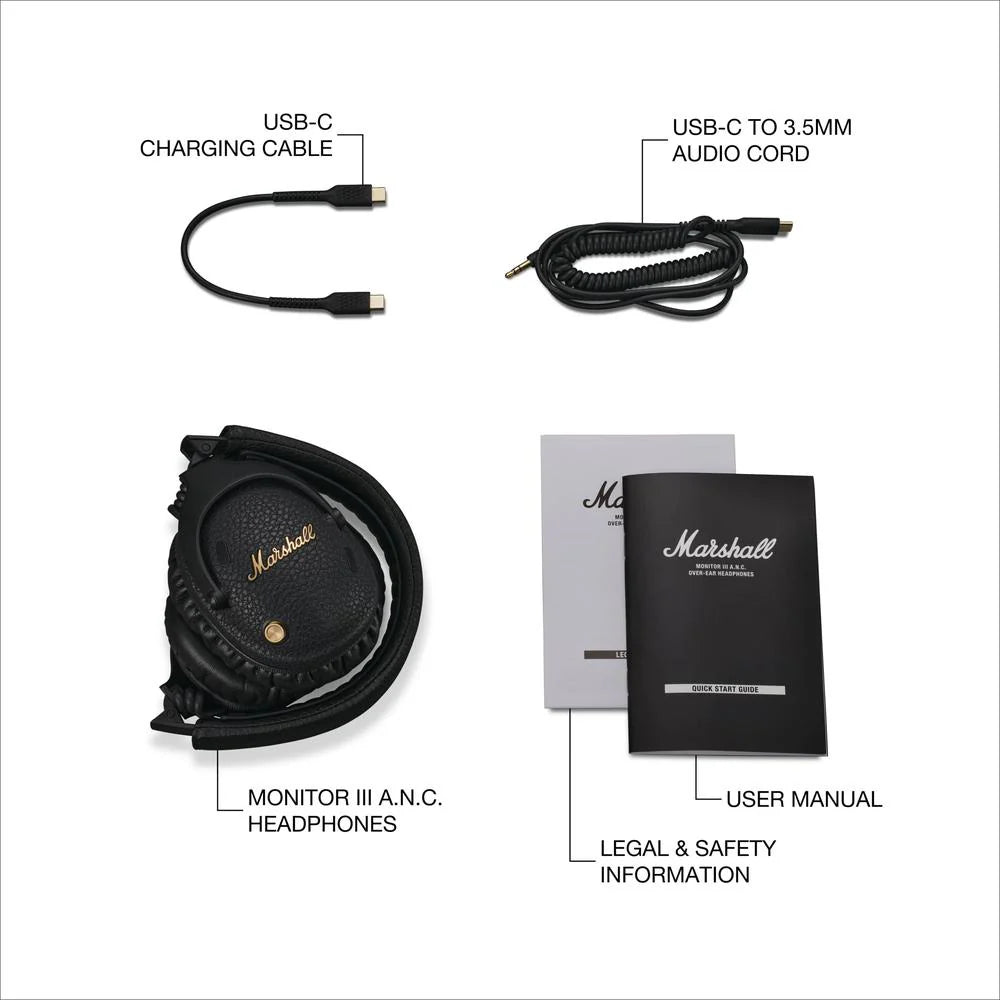 Marshall Monitor III BT ANC Over-Ear Headphone-Black