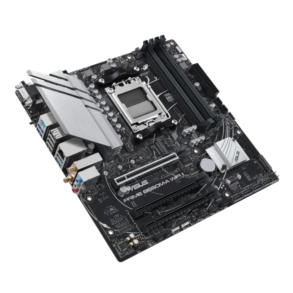 ASUS PRIME B650M-A WIFI II, AMD, Socket AM5, AMD Ryzen™ 7, DDR5-SDRAM, 128 GB, DIMM