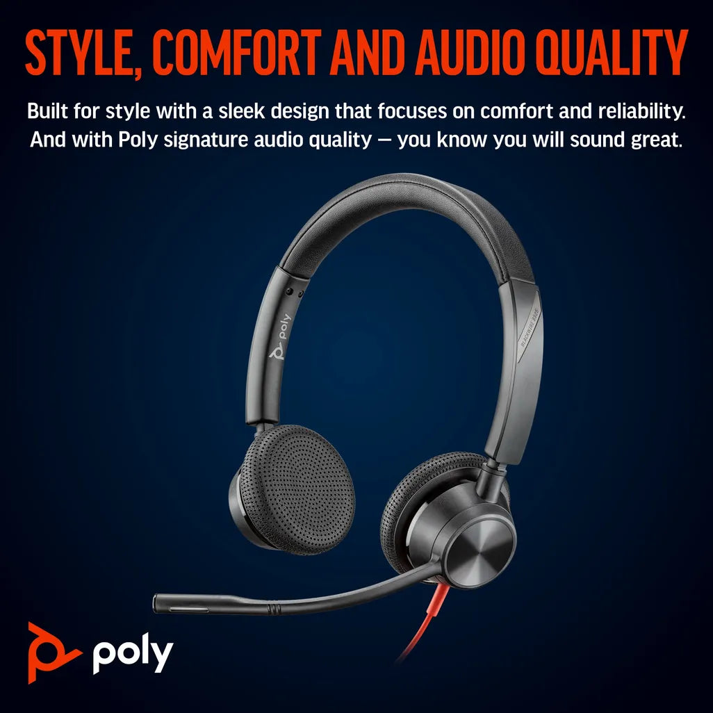POLY BLACKWIRE 3325 STEREO MICROSOFT TEAMS CERTIFIED HEADSET - TecAfrica Solutions