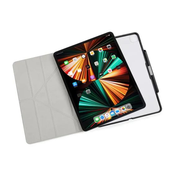 Pipetto iPad Pro 12.9 (2021) Origami No3 Pencil Case - Black