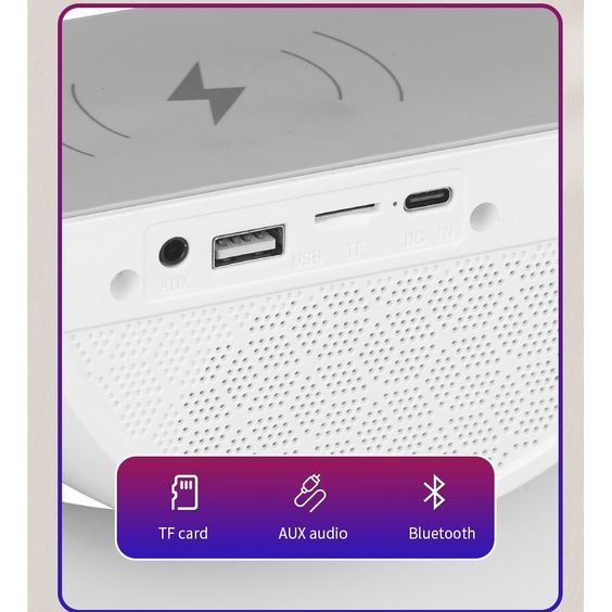 LED Lights Smart Speaker with Wireless Charger - High Quality Sound