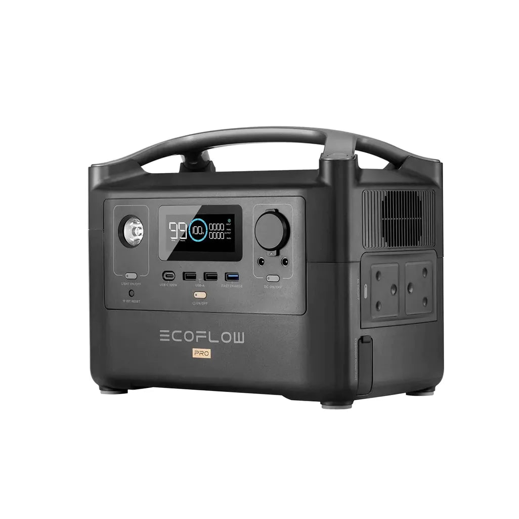 ECOFLOW RIVER PRO Portable Power Station - 720Wh Battery - 600W output; 200W Solar; SA Socket - TecAfrica Solutions
