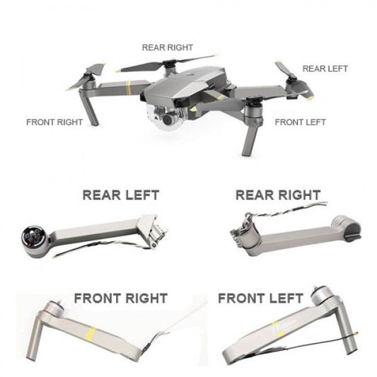 RIGHT FRONT  DJI Mavic Pro Platinum Arm with Motor Replacement – Single Arm with Motor