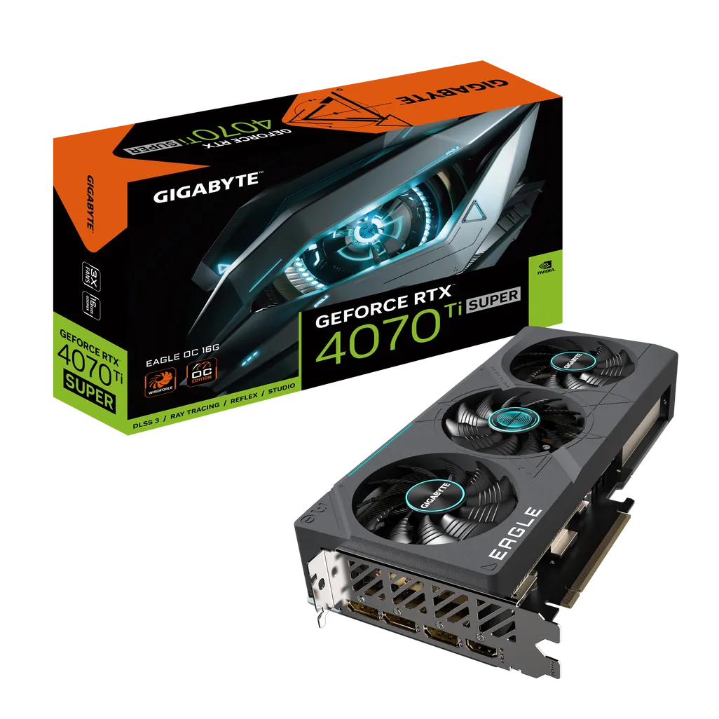 GIGABYTE EAGLE GeForce RTX 4070 Ti SUPER OC 16G, GeForce RTX 4070 Ti SUPER, 16 GB, GDDR6X, 256 bit, 7680 x 4320 pixels, PCI Express 4.0 - TecAfrica Solutions