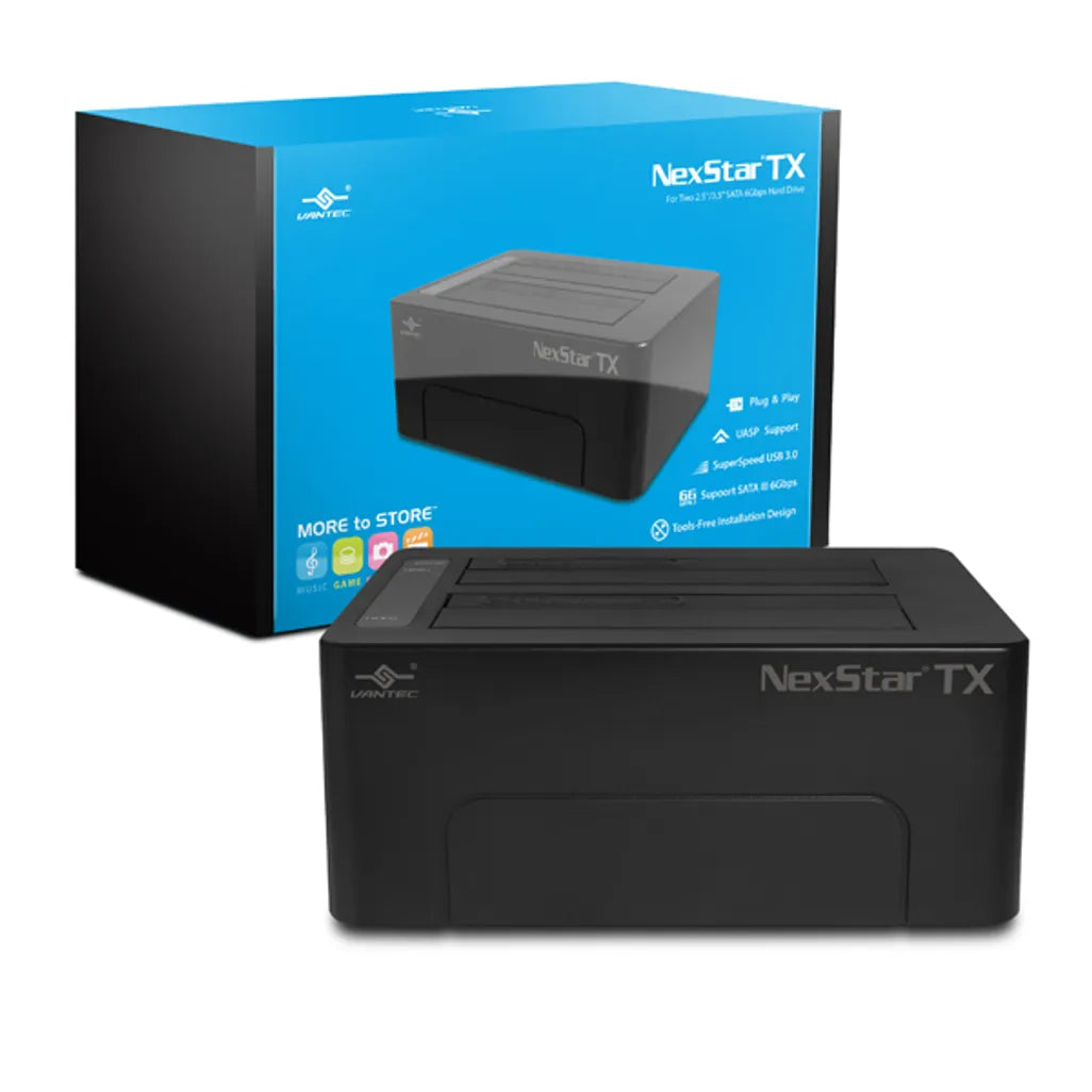 Vantec NexStar TX, HDD, SSD, Serial ATA, Serial ATA II, 2.5,3.5", 8 TB, USB 3.2 Gen 1 (3.1 Gen 1) Type-B, 5 Gbit/s - TecAfrica Solutions