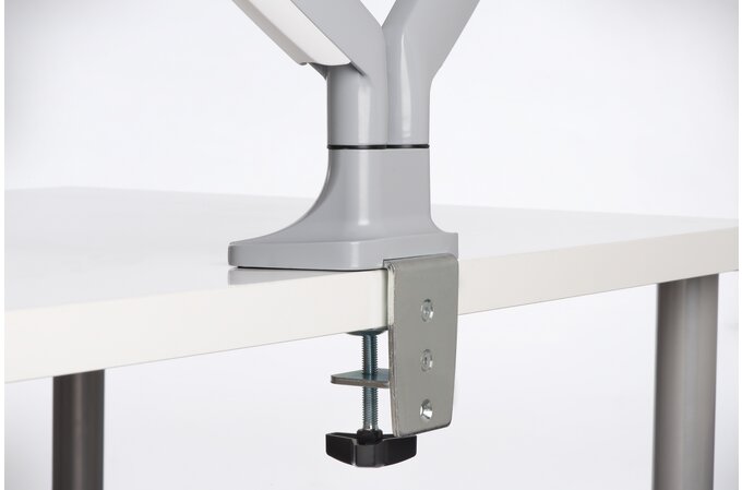 Kensington - Desk/Table Arm SmartFit One -Touch Height Adjustable - Provides stable support for 2 x Monitors up to 34" 8kg (Clamped) Dual Monitor Arm - White  (5028252597135)