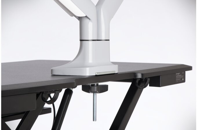 Kensington - Desk/Table Arm SmartFit One -Touch Height Adjustable - Provides stable support for 2 x Monitors up to 34" 8kg (Clamped) Dual Monitor Arm - White  (5028252597135)