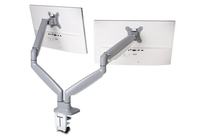 Kensington - Desk/Table Arm SmartFit One -Touch Height Adjustable - Provides stable support for 2 x Monitors up to 34" 8kg (Clamped) Dual Monitor Arm - White  (5028252597135)