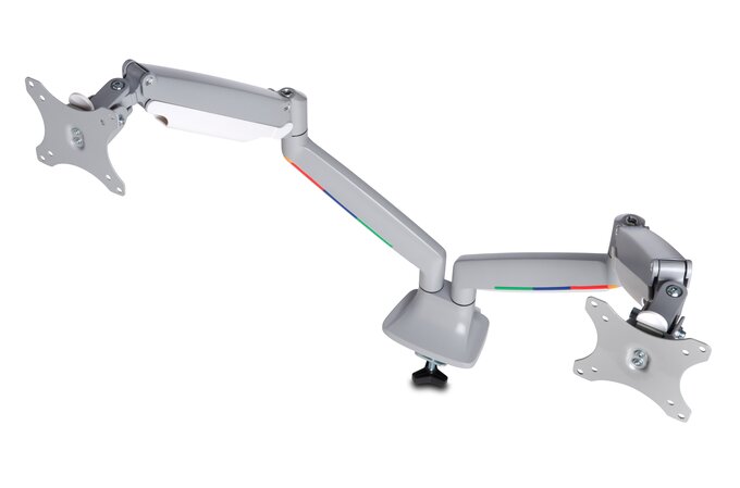 Kensington - Desk/Table Arm SmartFit One -Touch Height Adjustable - Provides stable support for 2 x Monitors up to 34" 8kg (Clamped) Dual Monitor Arm - White  (5028252597135)