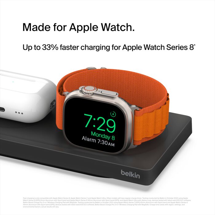 3-in-1 Wireless Charging Pad with Official MagSafe Charging 15W