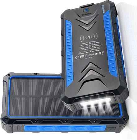 TECAFRICA 36 000mAh Solar Power Bank – Wireless Fast Charging Portable Outdoor Charger