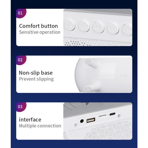 LED Lights Smart Speaker with Wireless Charger - High Quality Sound