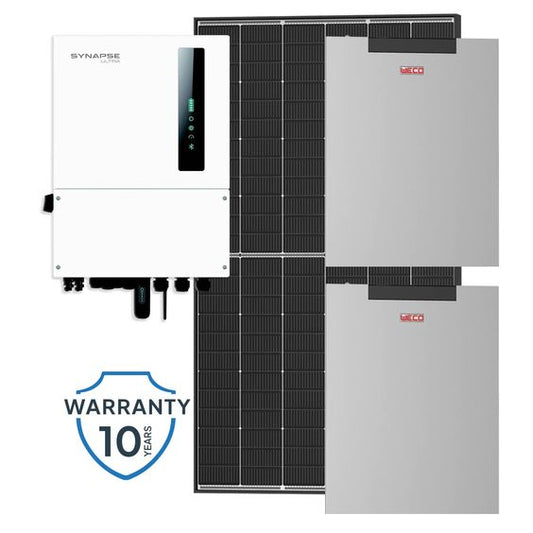 8KW SYNAPSE ULTRA, POWER 4K4L WECO CORE - PV & BATTERY KIT - 8KW SYNAPSE ULTRA HYBRID INVERTER, 2X 4K4L WECO POWER 48V BATTERY AND 8X 550W TRINA PANELS