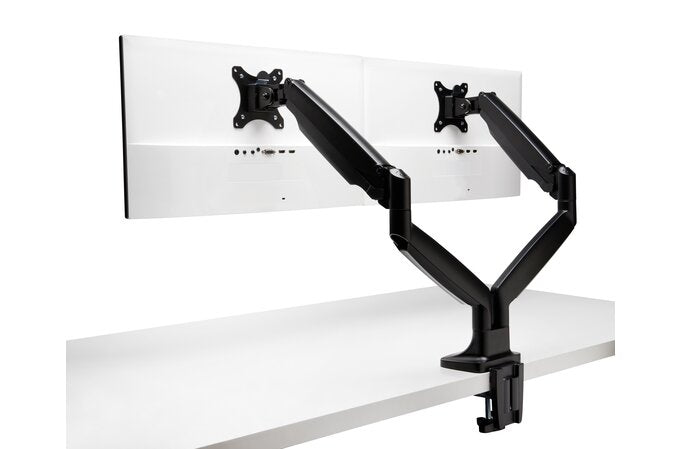 Kensington - Desk/Table Arm SmartFit One-Touch Height Adjustable - Provides stable support for 2 x Monitors up to 34" 8kg (Clamped) Dual  Monitor Arm - Black(085896596011)