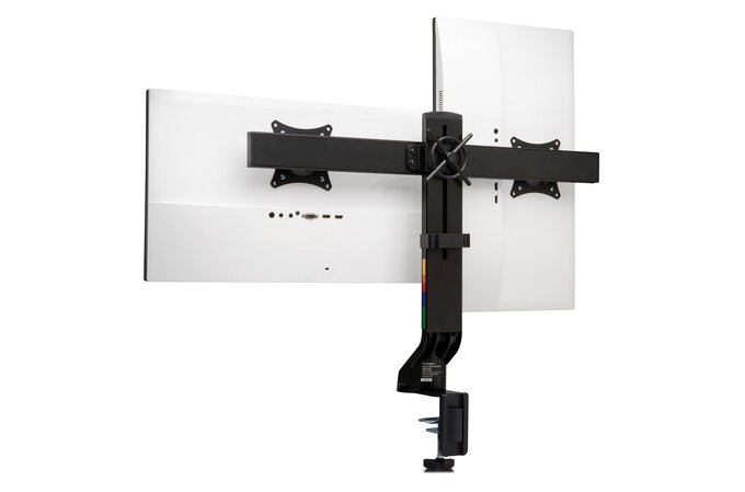 Kensington - Desk/Table Arm SmartFit Space-Saving - Provides stable support for 2 x Monitors up to 27" 8kg (Clamped) Dual Monitor Arm - Black (085896555131)