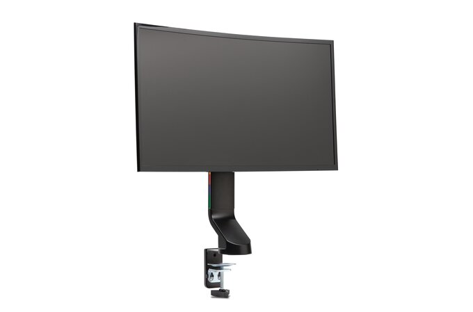 Kensington - Desk/Table Arm SmartFit Space-Saving Single Monitor Arm Holds 1 x Monitor up to 27" and up to 8kg (Clamped) - Black (085896555124)