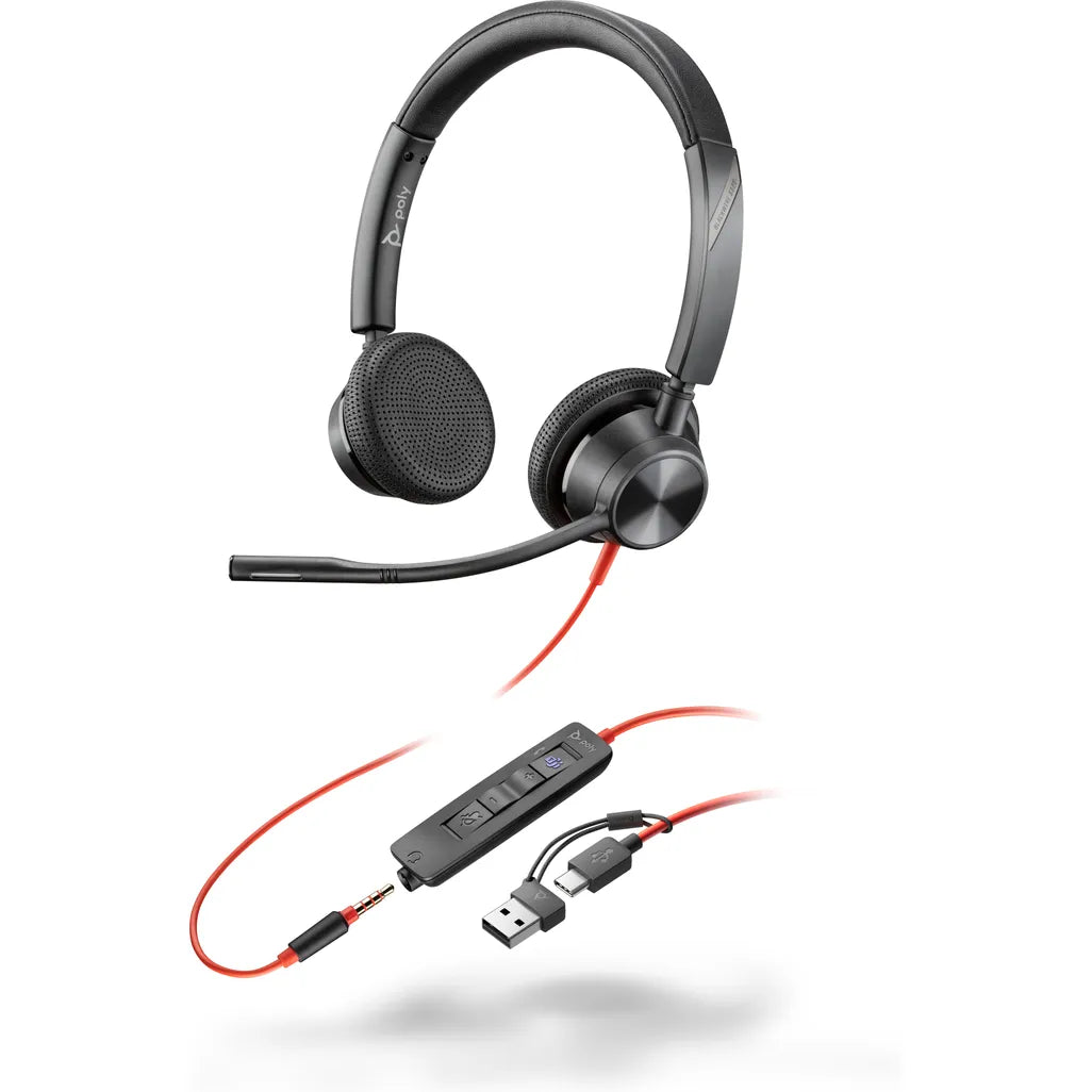 POLY BLACKWIRE 3325 STEREO MICROSOFT TEAMS CERTIFIED HEADSET - TecAfrica Solutions