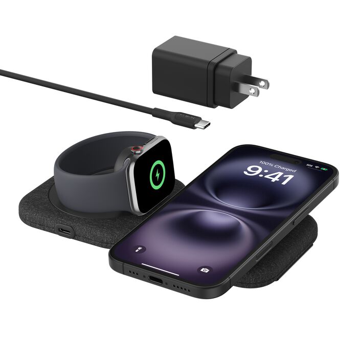 2-in-1 Magnetic Charging Travel Pad with Qi2 15W