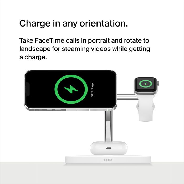 3-in-1 Wireless Charger with Official MagSafe Charging 15W
