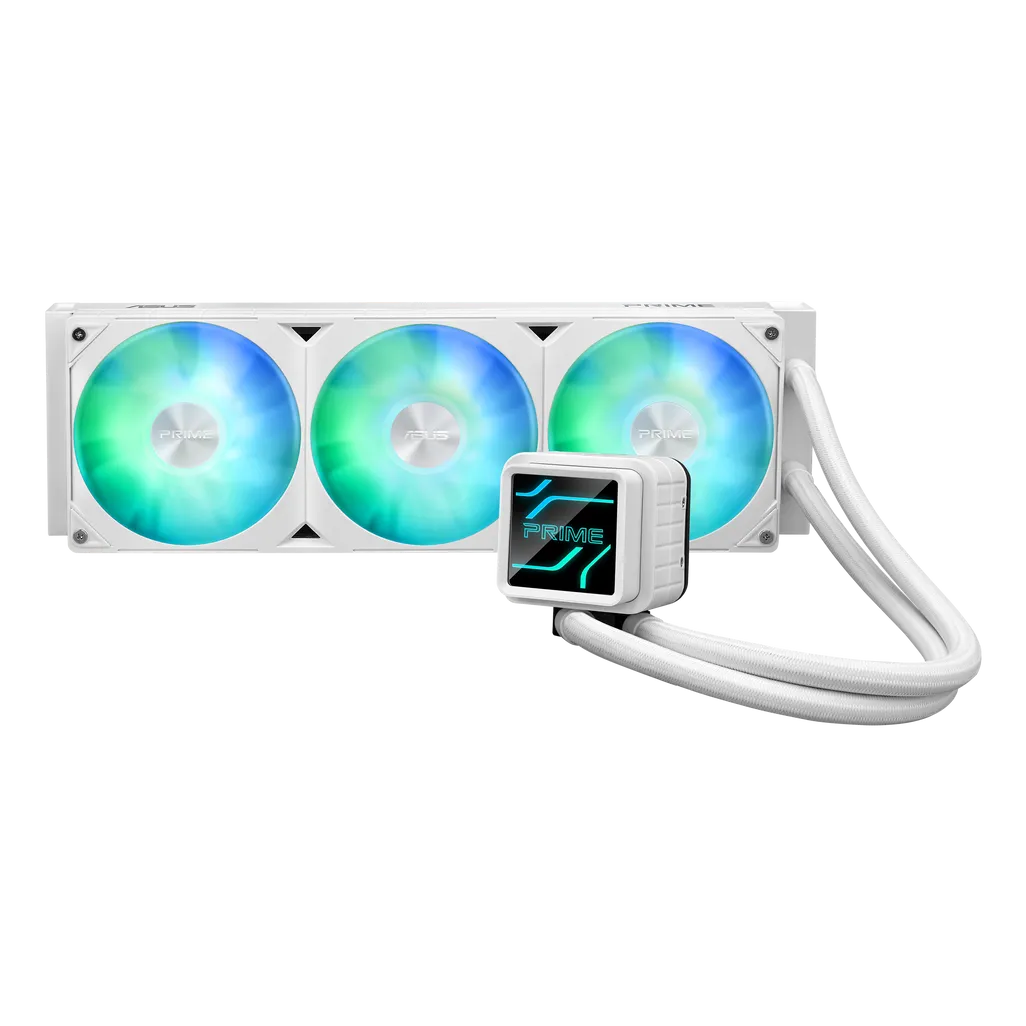 ASUS Prime LC 360 ARGB White Edition, All-in-one liquid cooler, 12 cm, 34 sone, White