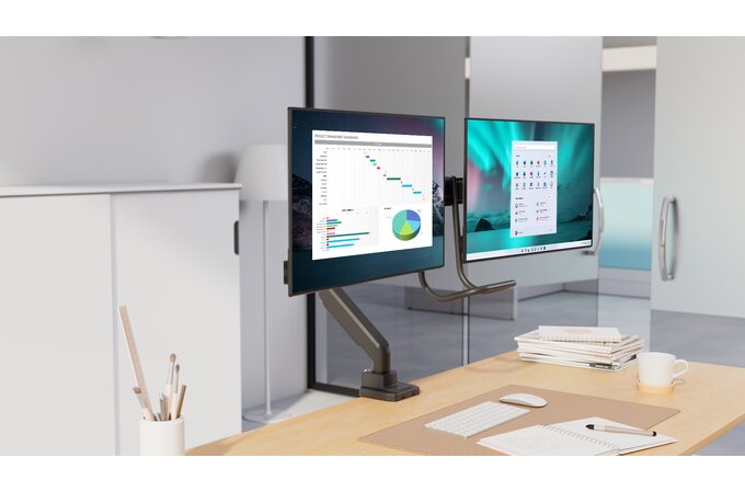 K58272WW	Kensington - Desk/Table SmartFit with CrossBar and Handle Dual Monitor Arm - Black (supports  2x monitors up to 32" and up to 9kg) (Clamped) With SmartFit - Black	085896582724	7.00	2,499.95