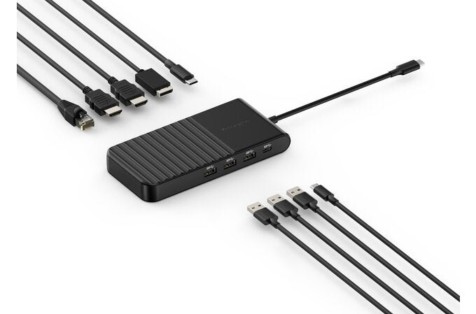 Kensington - UH1500P EQ USB-C - 5Gbps Triple Video Driverless Mobile Dock- 9-in-1 design with 2 x HDMI 1 X Display Port  3 x USB-A Ports 2 x USB-C Ports - 85 Watt Power Delivery - Black