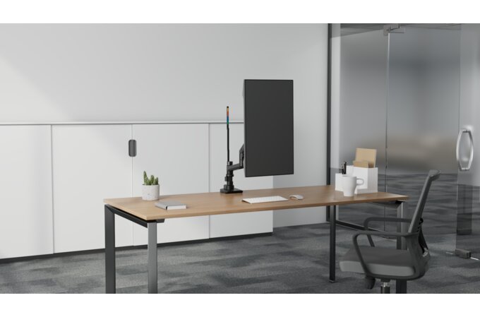 Kensington - Desk/Table Arm SmartFit Premium Heavy Duty Single Monitor Arm - Black -  Provides stable support for 1 x Monitors 49" 20kg (Clamped) with VESA 75, 100, 200, and 300 1:1 mounting patterns (085896582731)