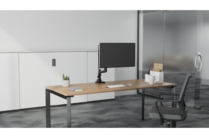Kensington - Desk/Table Arm SmartFit Premium Heavy Duty Single Monitor Arm - Black -  Provides stable support for 1 x Monitors 49" 20kg (Clamped) with VESA 75, 100, 200, and 300 1:1 mounting patterns (085896582731)