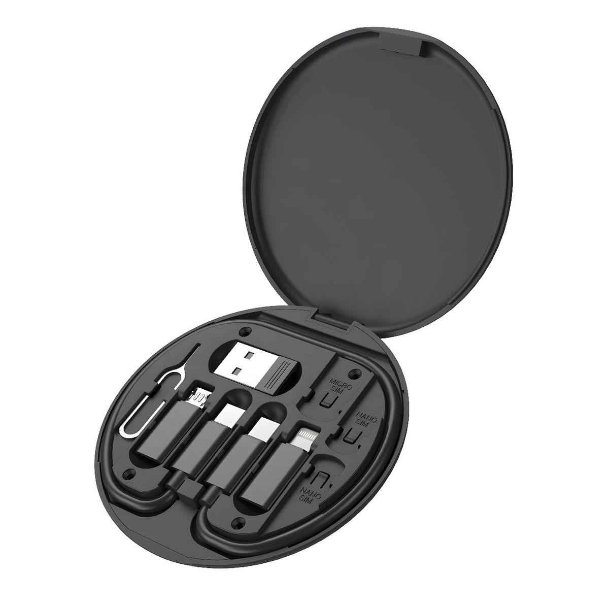 Multifunction Fast Data Cable Charging Stand Set - Black