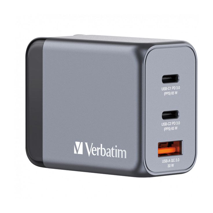 Verbatim 65W 3-in-1 GaN Wall Charger