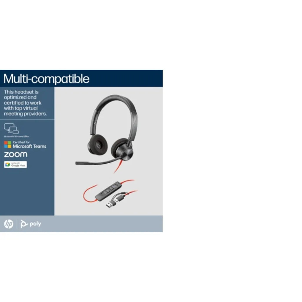 POLY BLACKWIRE 3320 USB-A+C HEADSET
