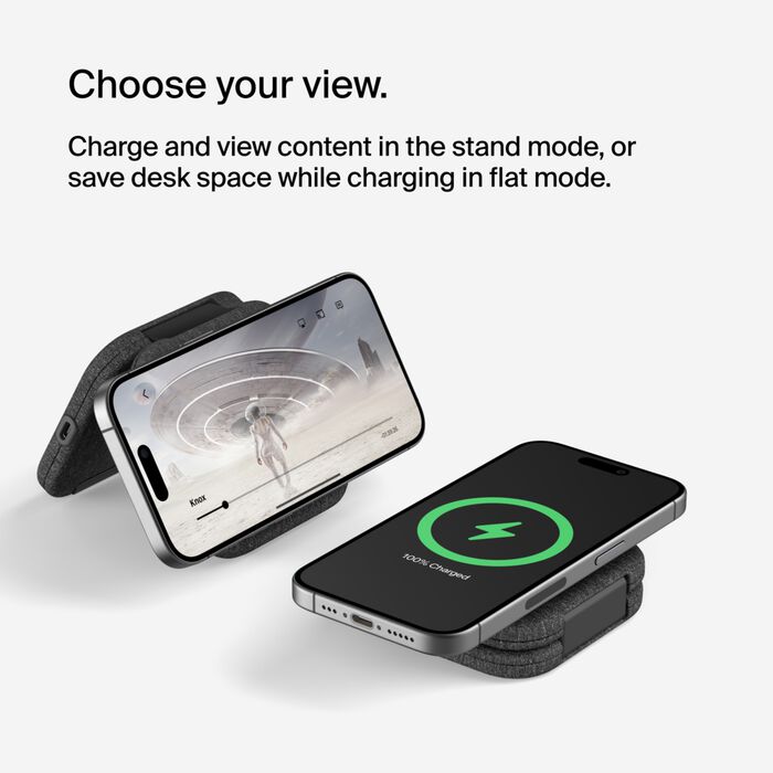 2-in-1 Magnetic Charging Travel Pad with Qi2 15W