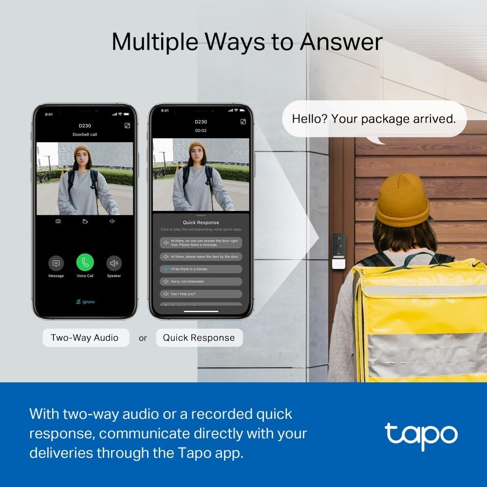 TP-Link Tapo D230S1 5MP 2K Smart Battery Video Doorbell 180days
