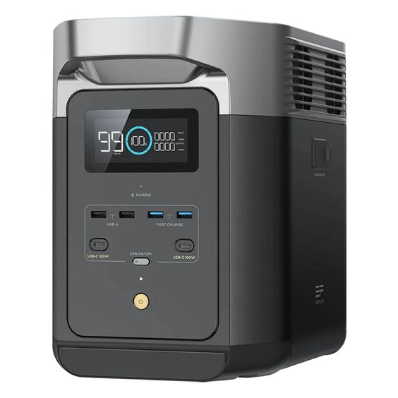 ECOFLOW DELTA 2 PORTABLE POWER STATION, SMART EXTRA BATTERY AND 220W BIFACIAL SOLAR PANEL