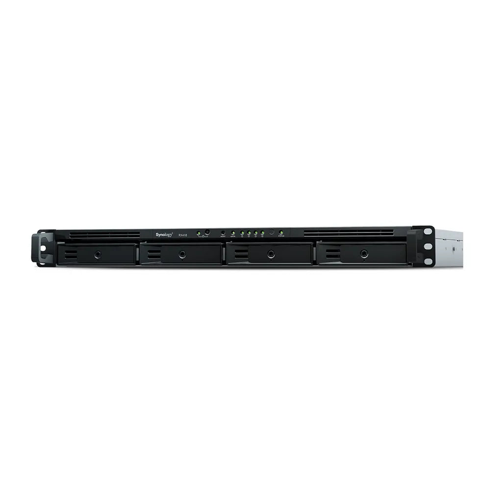 Synology RX418, 4.28 kg, Rack (1U), Black, Grey