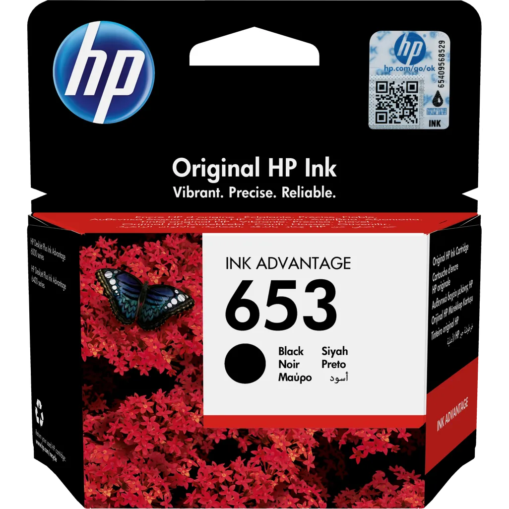 HP 653 Black Original Ink Advantage Cartridge