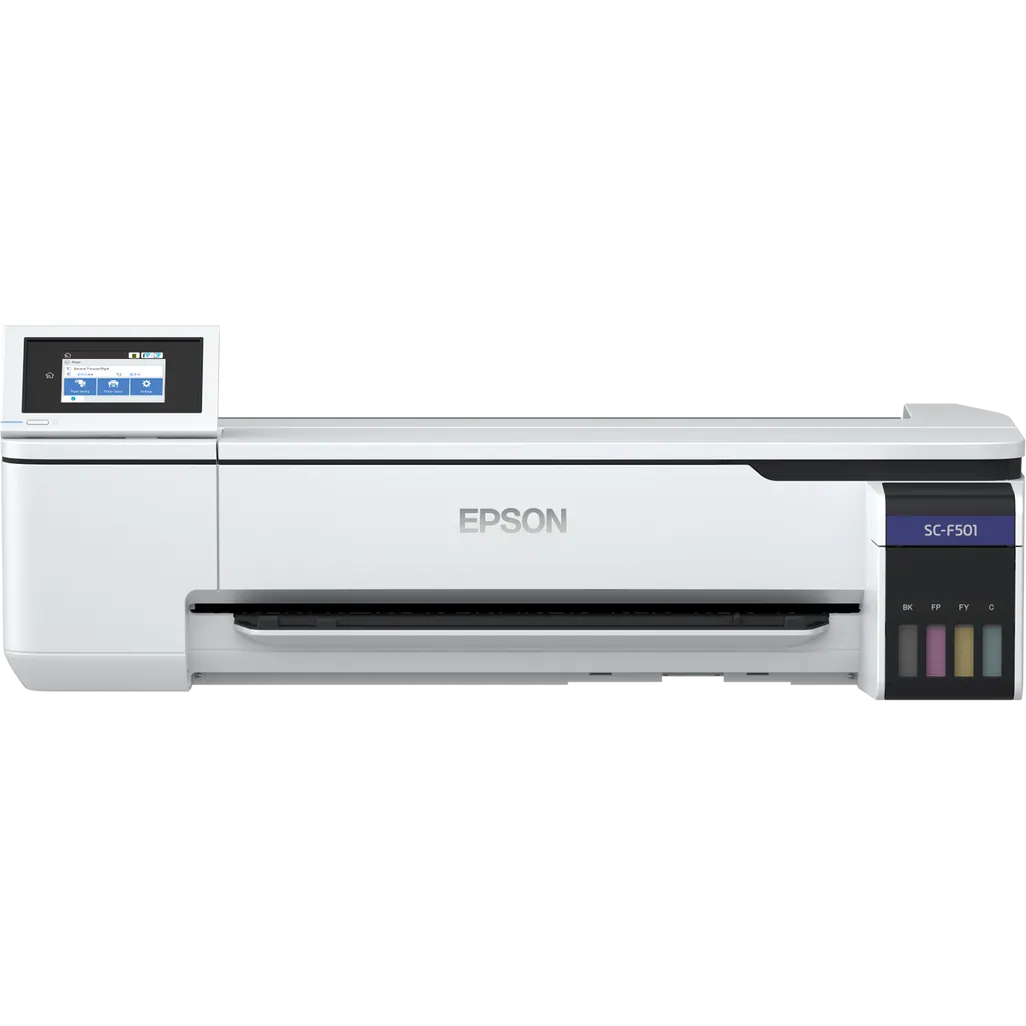 Epson SureColor SC‑F501, Inkjet, 2400 x 1200 DPI, Black, Cyan, Fluorescent pink, Fluorescent yellow, 110 ml, Roll, 0.05 - 0.21 mm