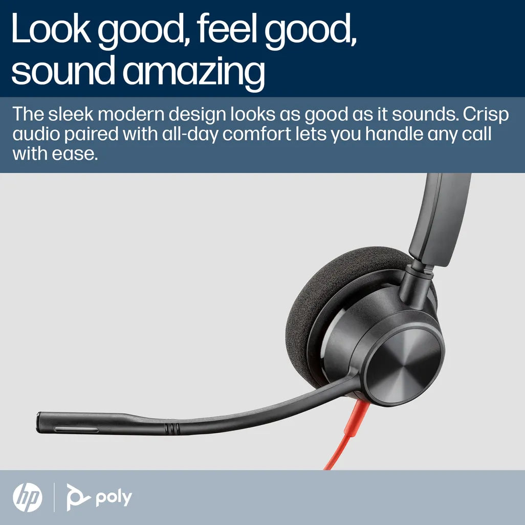 POLY BLACKWIRE 3320 USB-A+C HEADSET